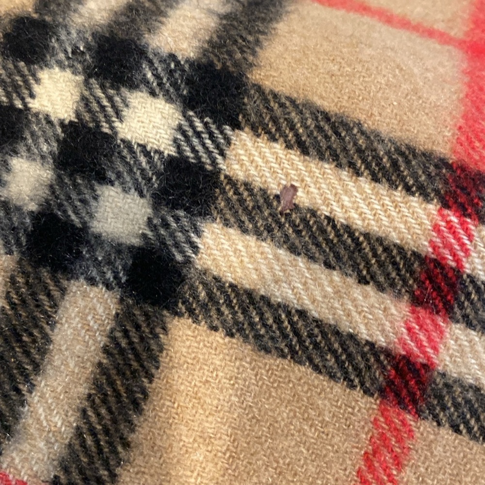 BURBERRYS Tan Plaid Scarf 100% Cashmere (EUC AUTHENTIC VINTAGE) - Picture 9 of 11